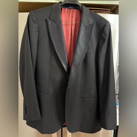 Suit supply black tailored fit dinner tuxedo jacket size 46 - Picture 2 of 2